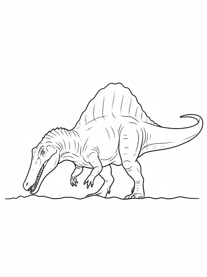 Spinosaurus mengendus ke bawah