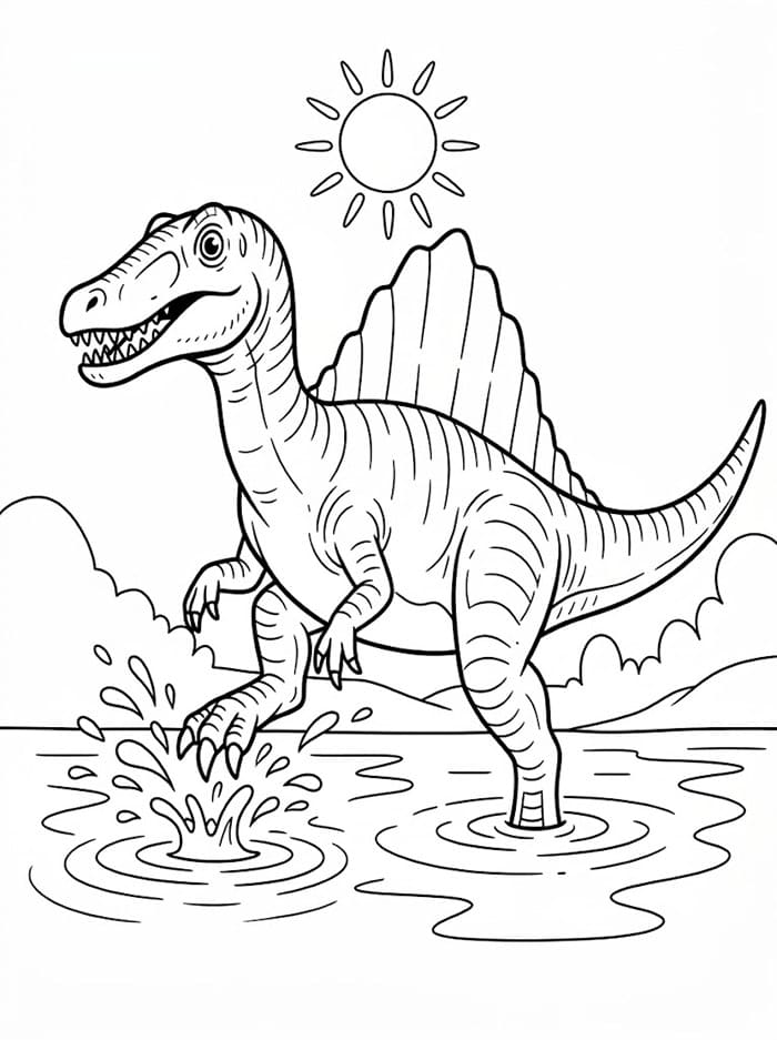 Spinosaurus menyemburkan air
