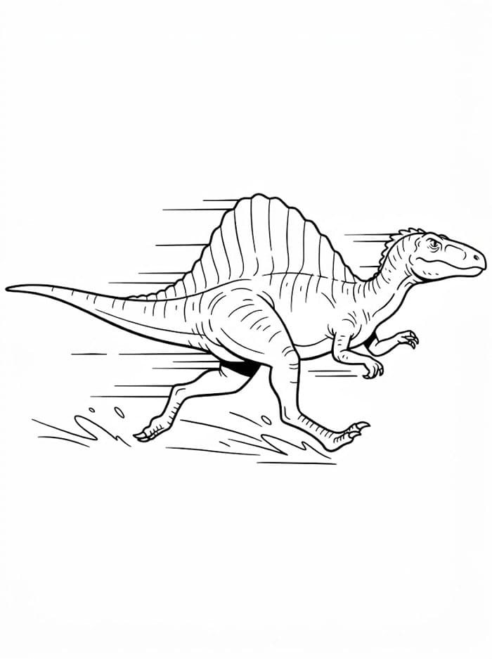 Spinosaurus sedang berlari