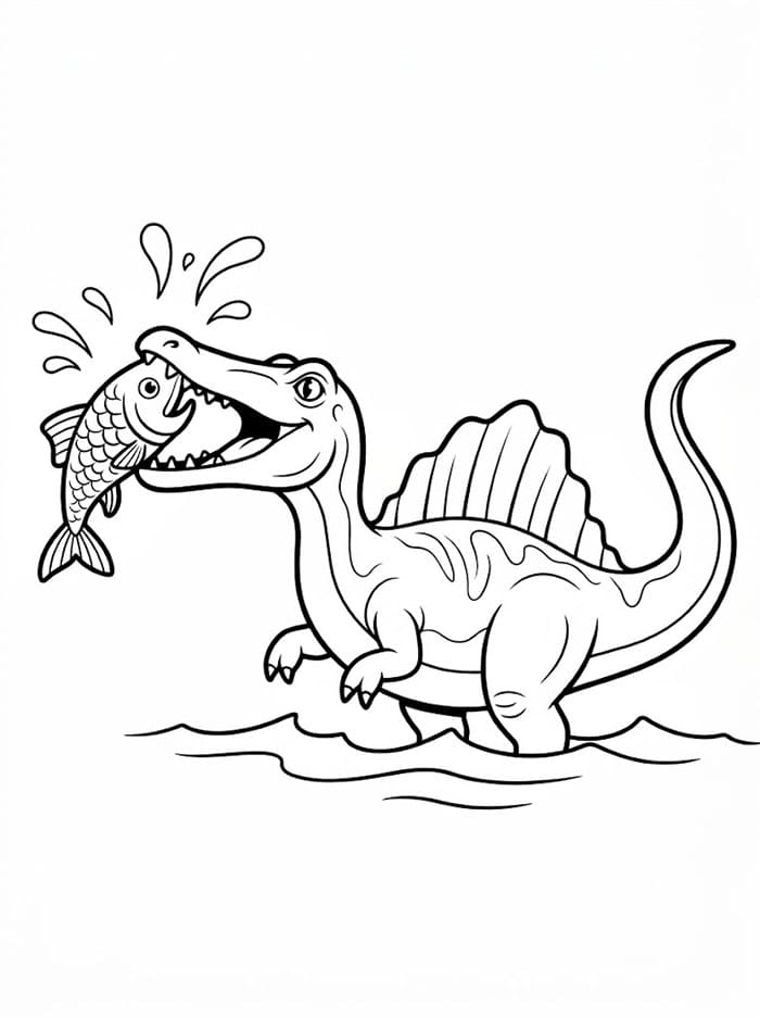 Spinosaurus sedang memancing
