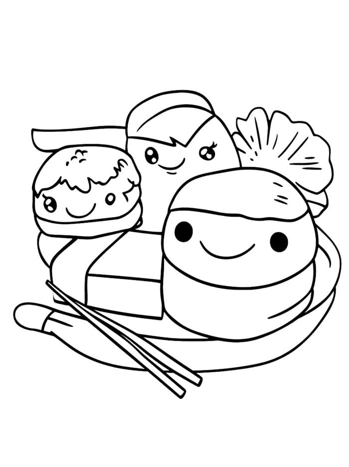 Sushi kawaii cetak