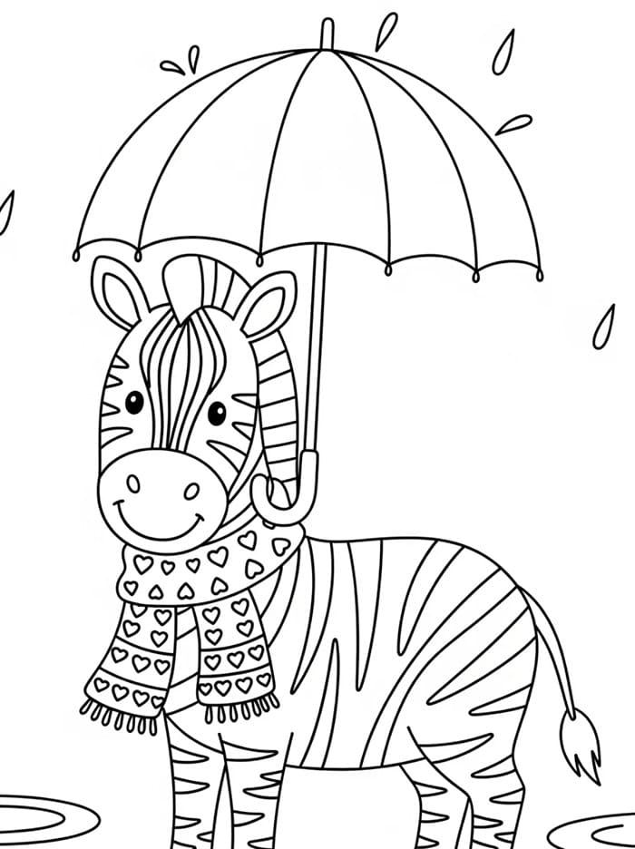 Zebra dengan payung