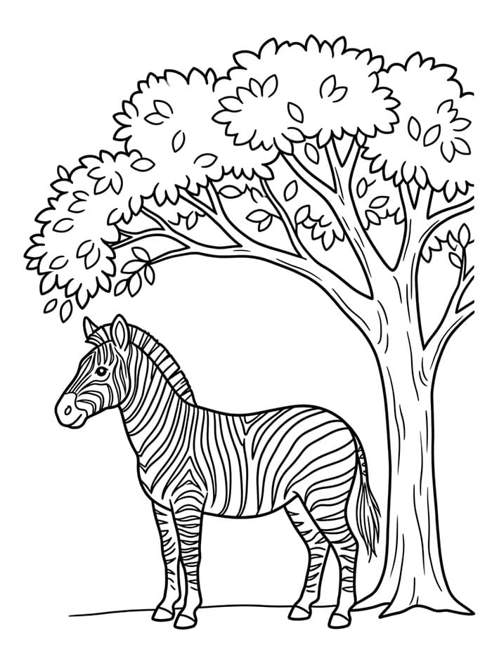 Zebra di bawah pohon