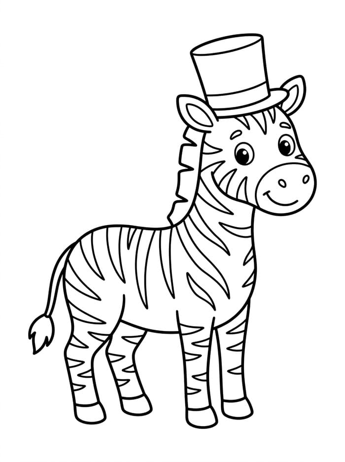 Zebra memakai topi