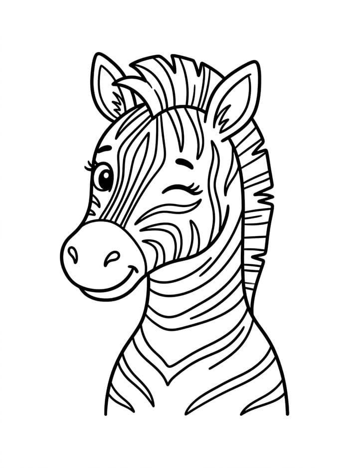 Zebra mengedipkan mata