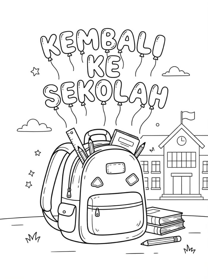 Balon ransel kembali ke sekolah