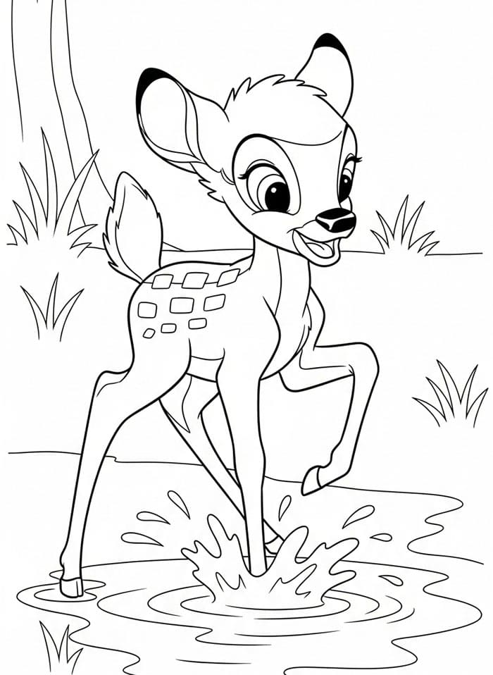 Bambi bermain air