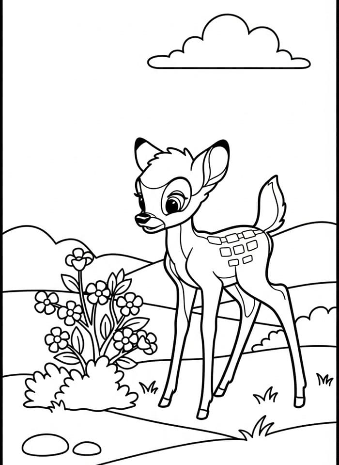 Bambi dan bunga
