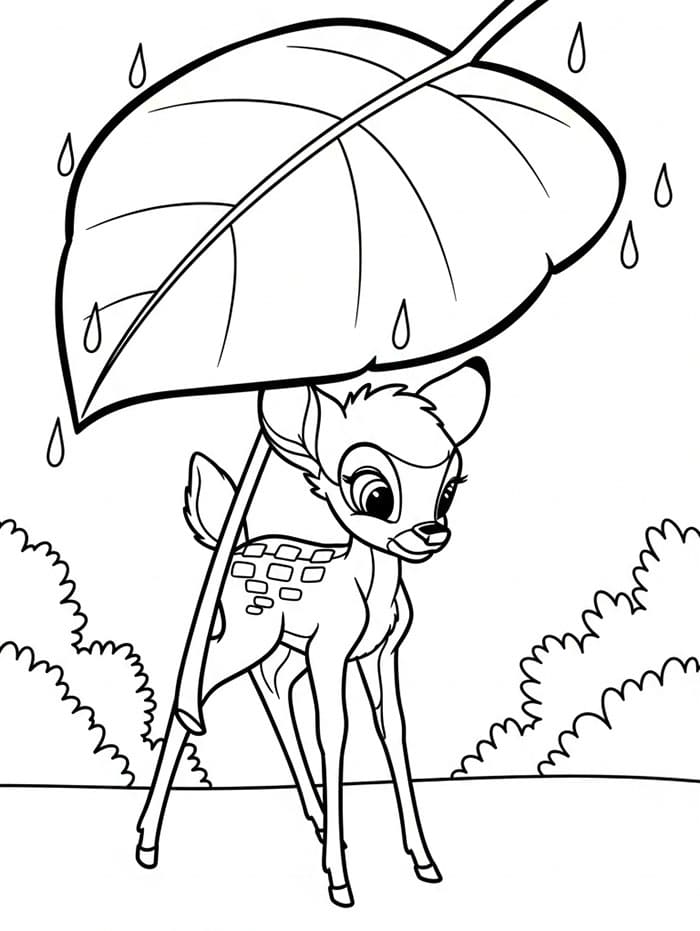 Bambi dan daun besar