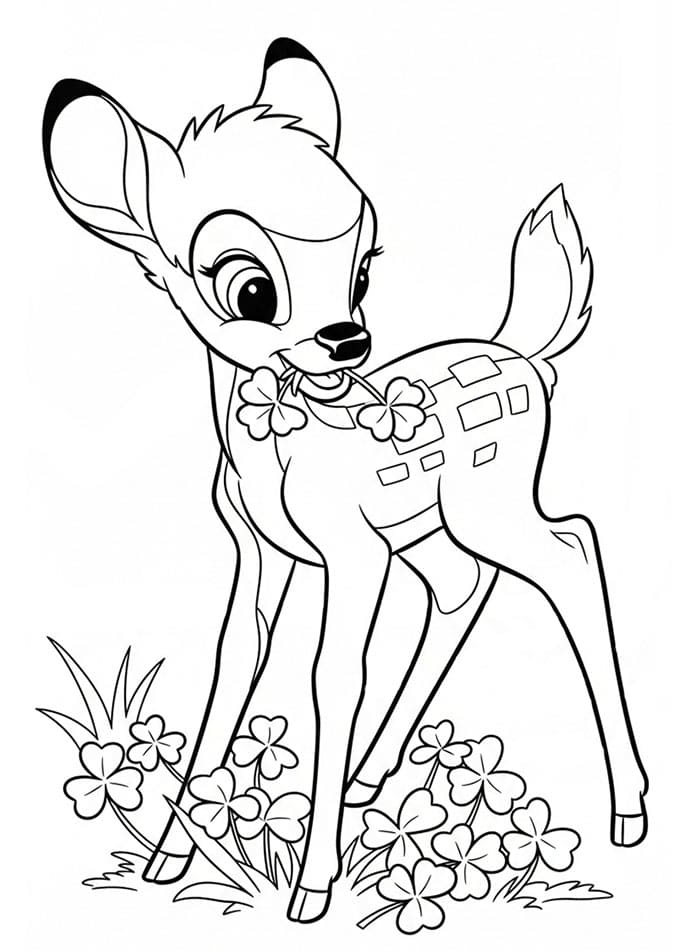 Bambi dengan bunga