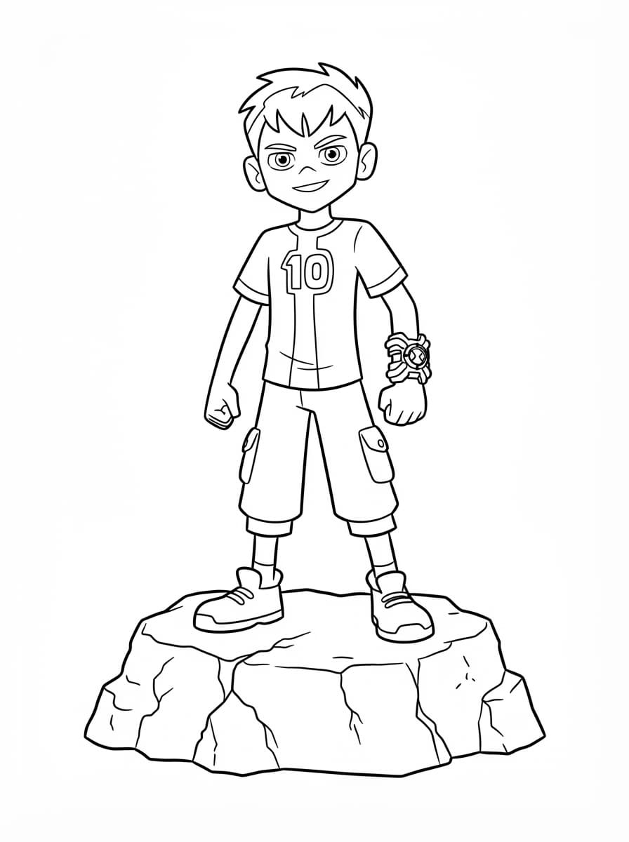Ben 10 di atas batu