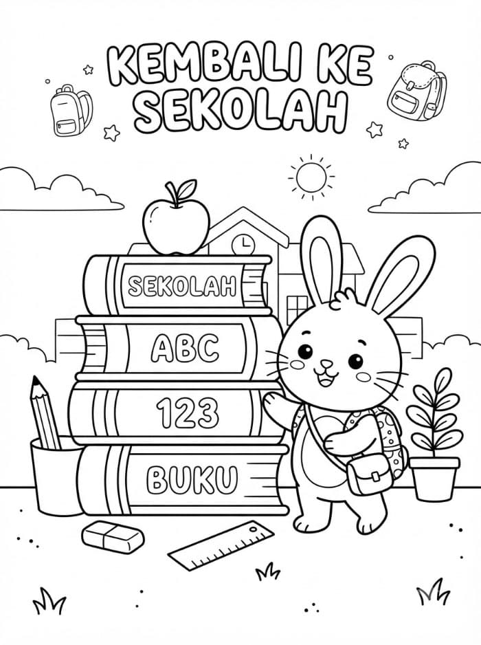 Buku dan kelinci kembali ke sekolah