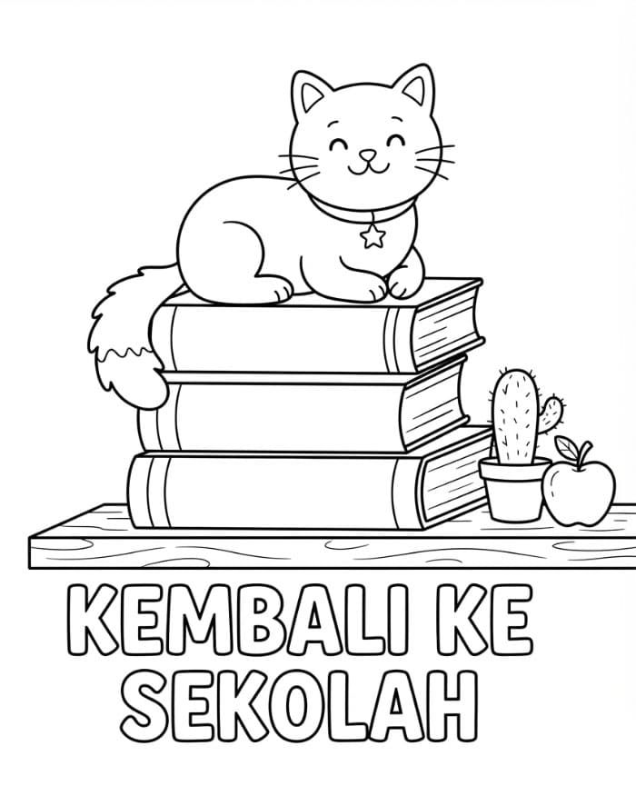 Buku dan kucing kembali ke sekolah
