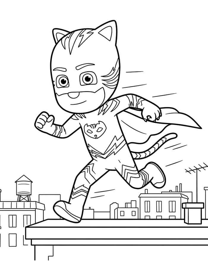 Catboy dari PJ Masks sedang berlari