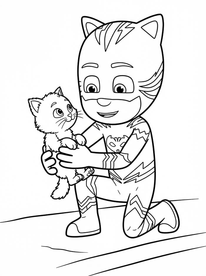 Catboy menyelamatkan anak kucing
