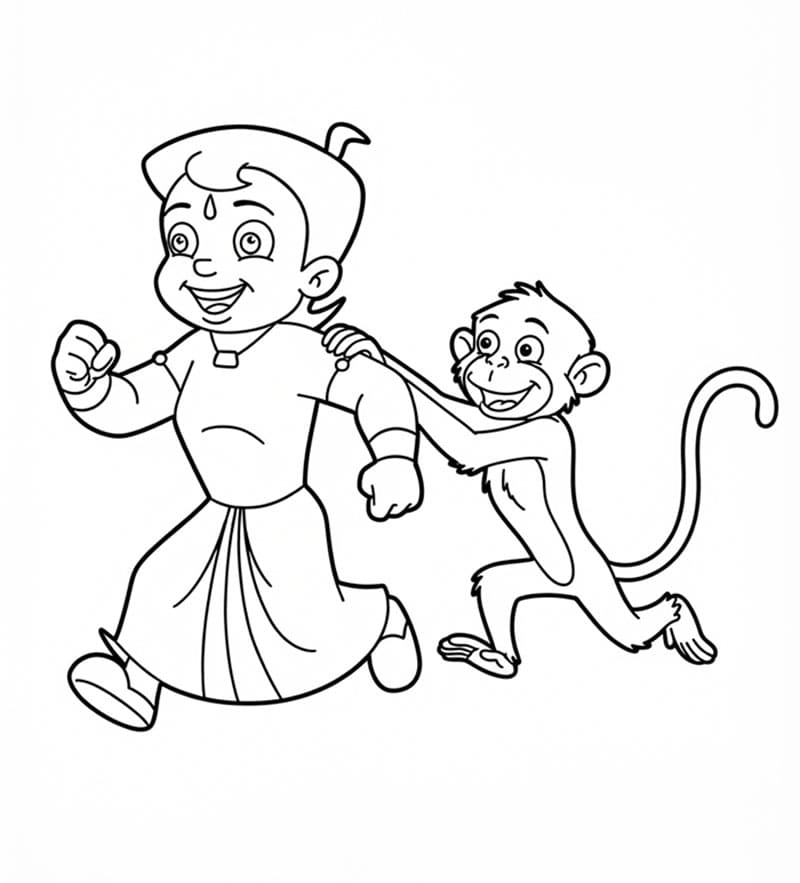 Chhota Bheem dan Jaggu berlari