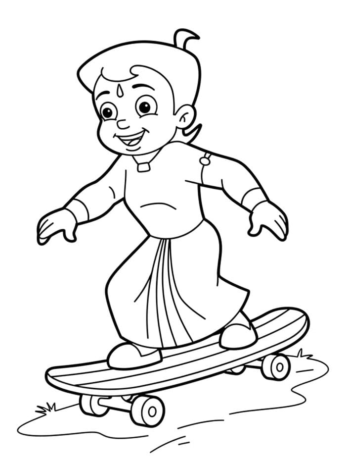 Chhota Bheem di Skateboard