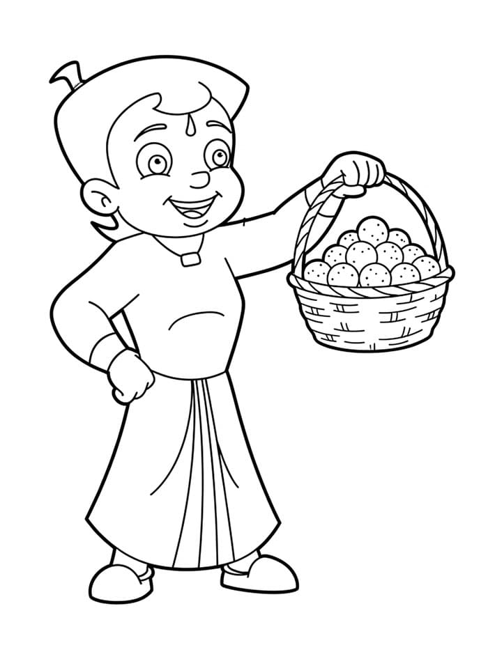 Chhota Bheem memegang Keranjang