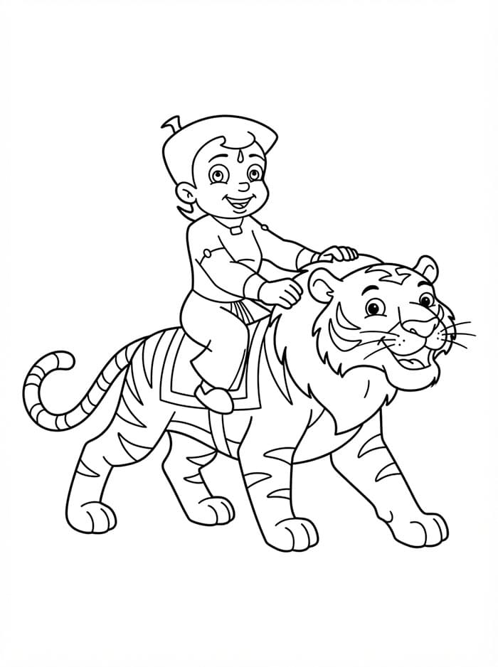 Chhota Bheem Menunggang Harimau