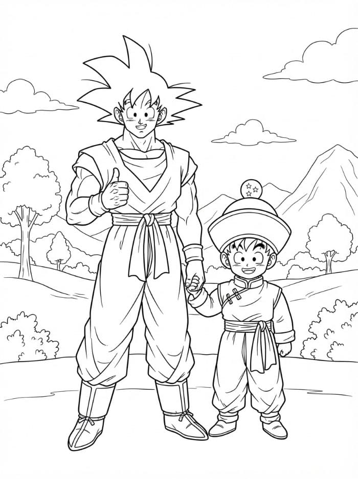 Dragon Ball Z Goku bersama Gohan