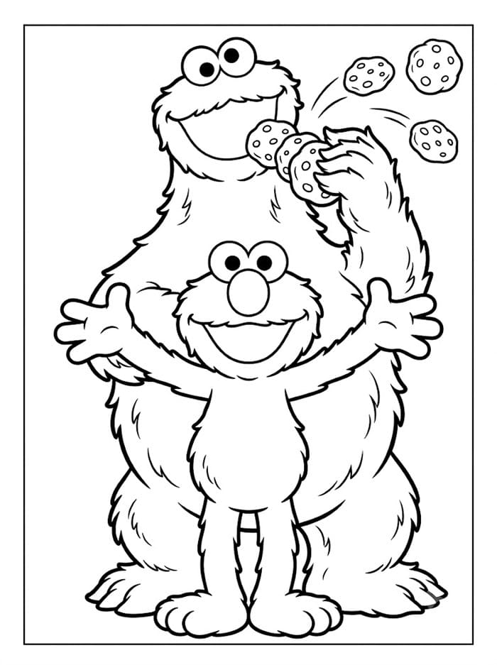 Elmo dan Cookie Monster
