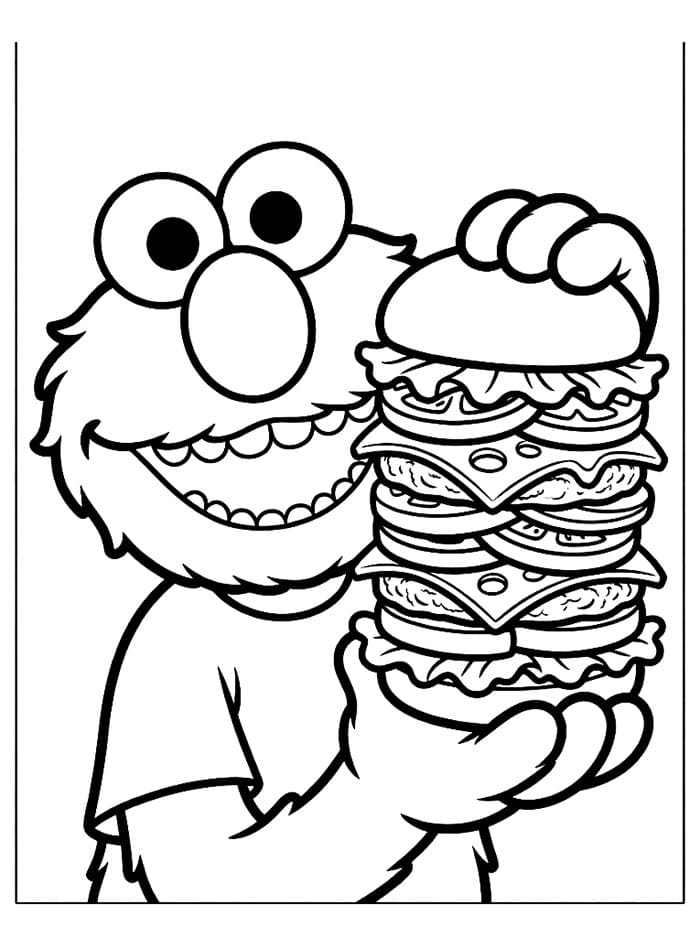 Elmo dan hamburgernya