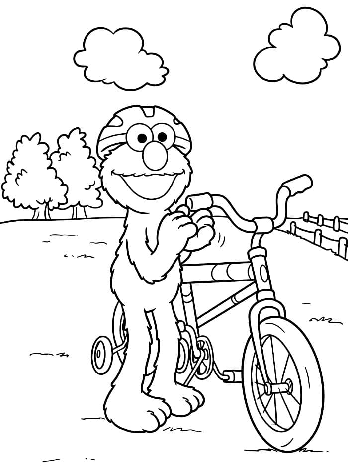 Elmo dan sepedanya