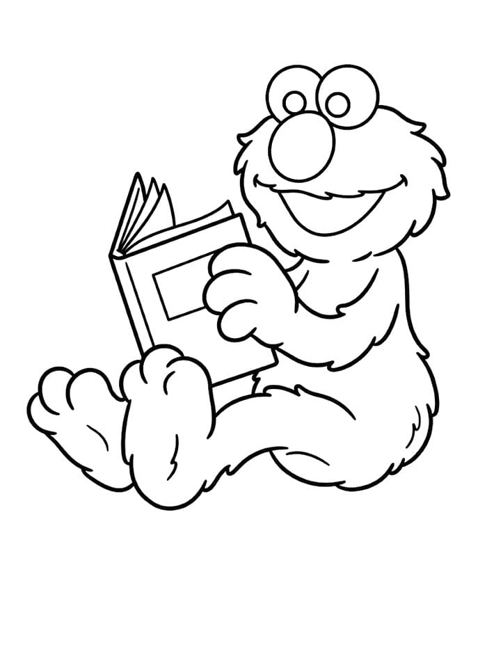 Elmo membaca buku