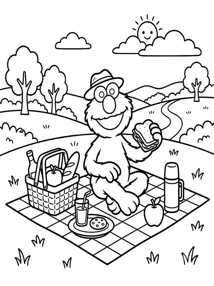 Elmo sedang piknik