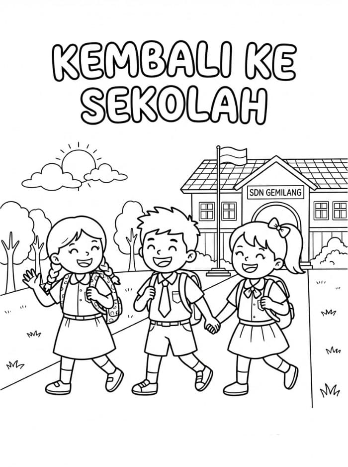 Gambar teman-teman kembali ke sekolah