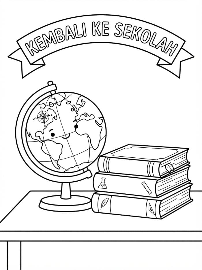 Globe dan buku kembali ke sekolah