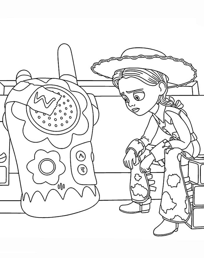 Jessie dengan walkie talkie Toy Story 5