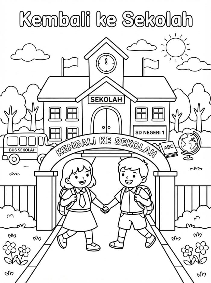 kembali ke sekolah lucu gratis