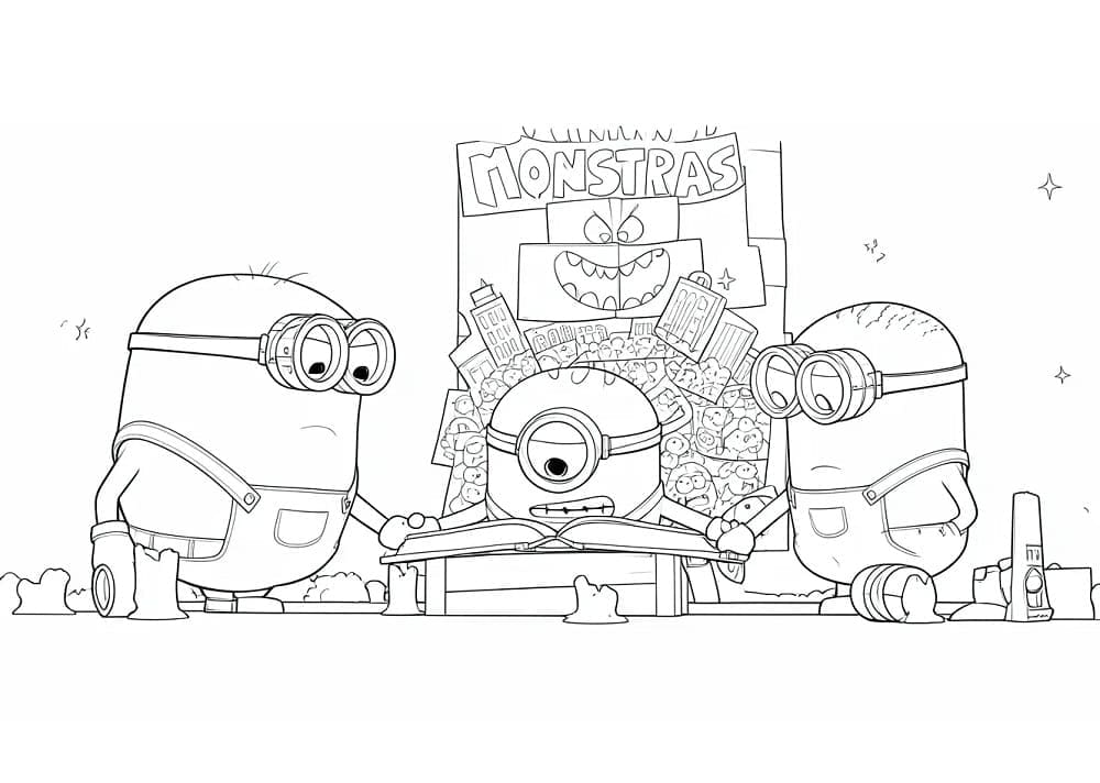 Minion dan Monster gaya kartun