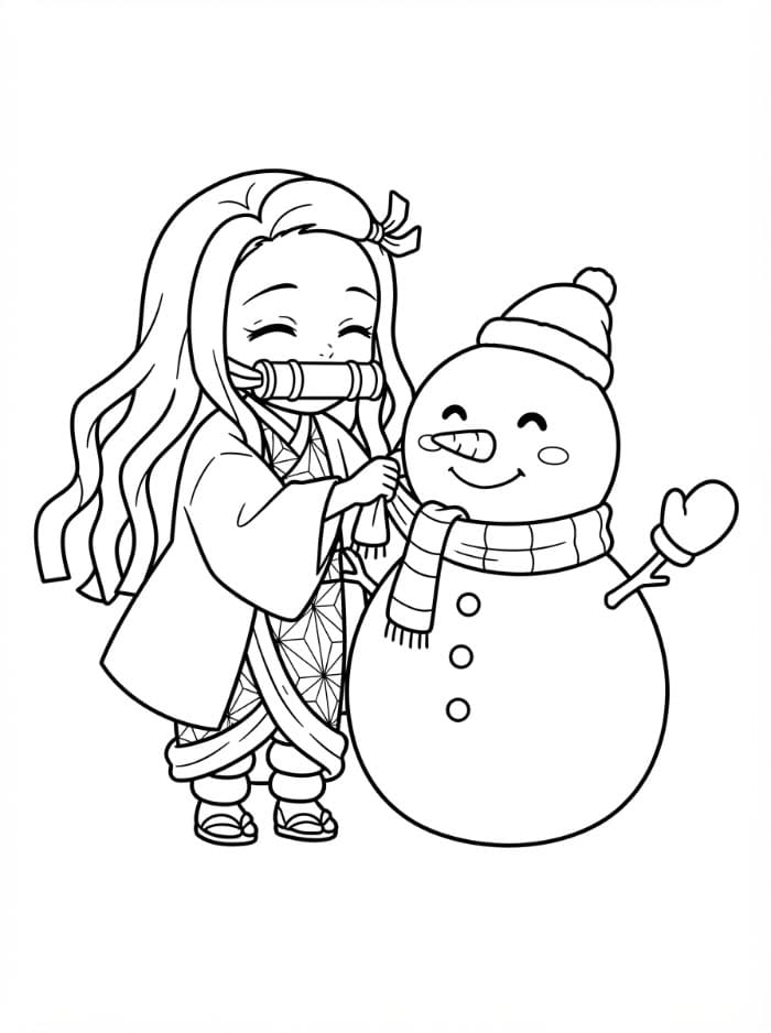 Nezuko dan Manusia Salju