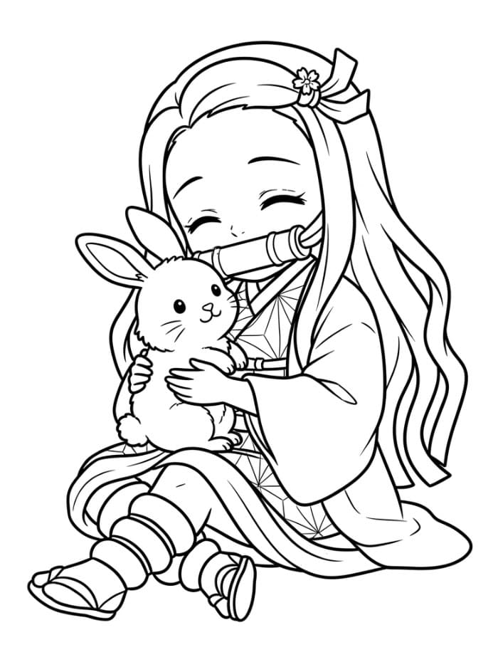 Nezuko dengan Kelinci
