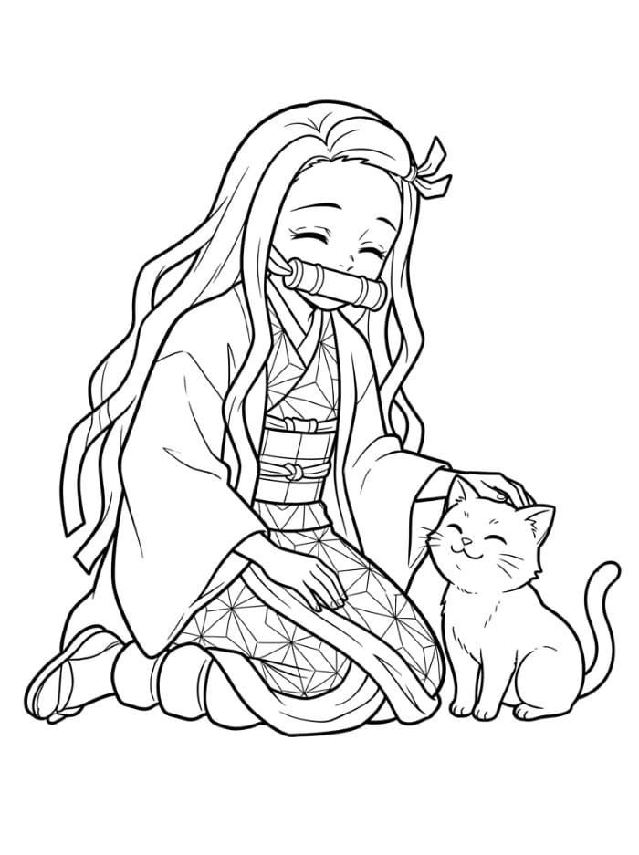 Nezuko dengan Kucing
