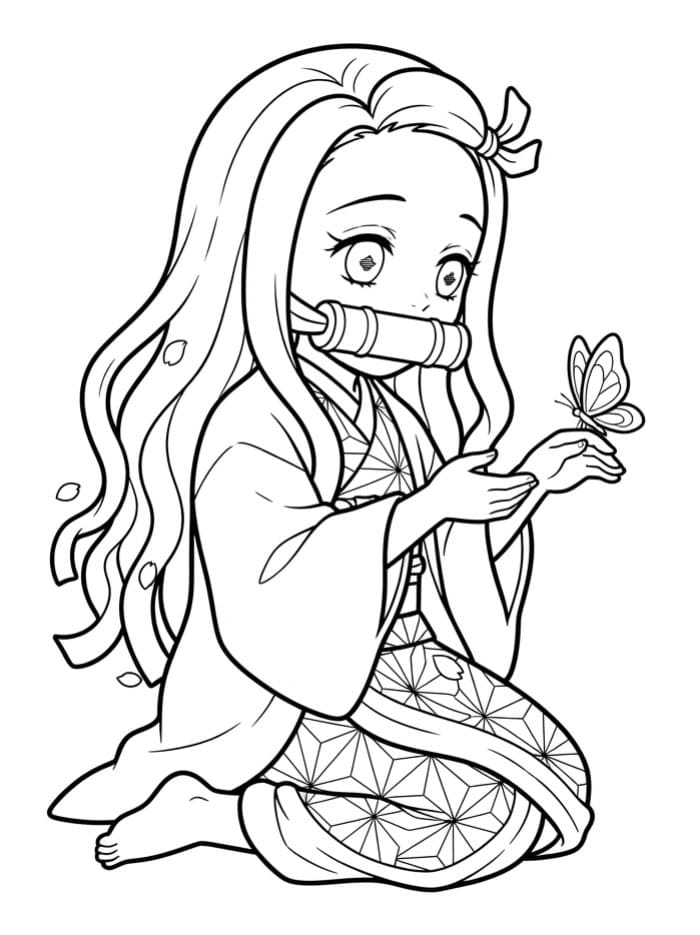 Nezuko dengan Kupu-Kupu