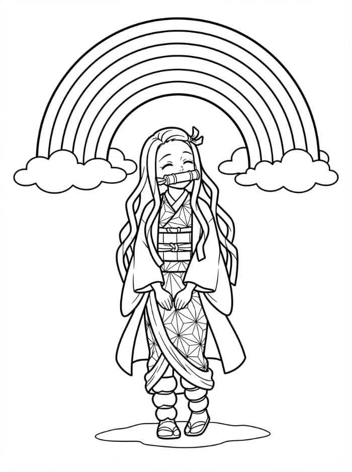 Nezuko dengan Pelangi