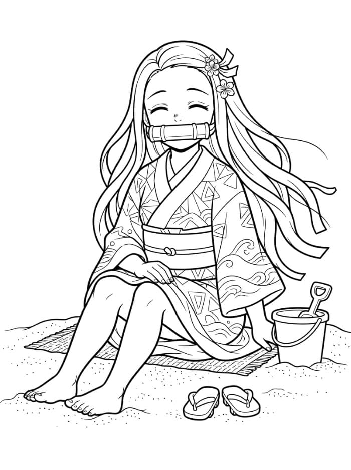 Nezuko di Pantai