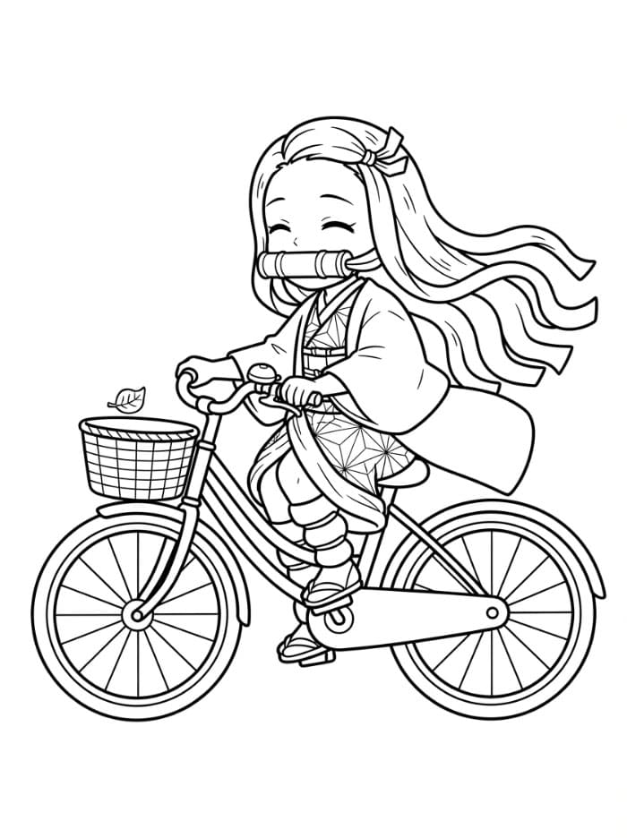 Nezuko Mengendarai Sepeda
