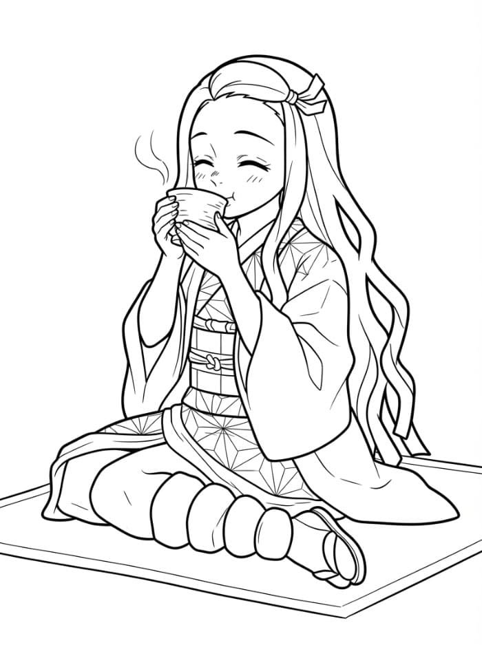 Nezuko Minum Teh