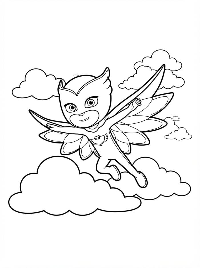 Owlette melintasi awan