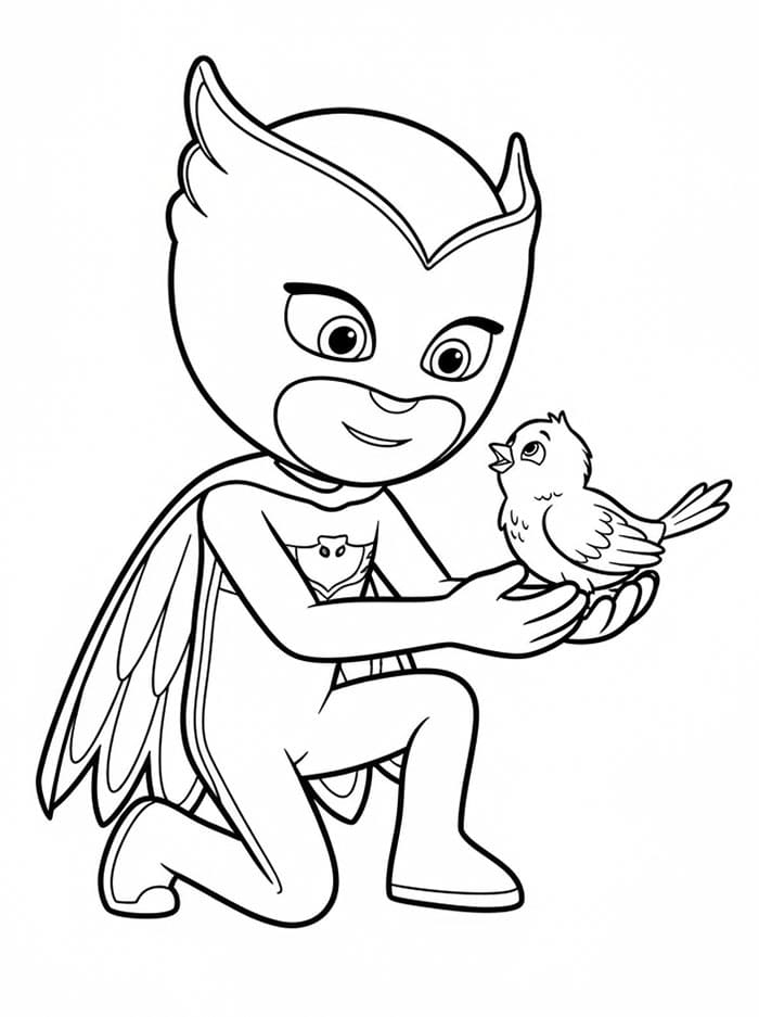 Owlette membantu burung