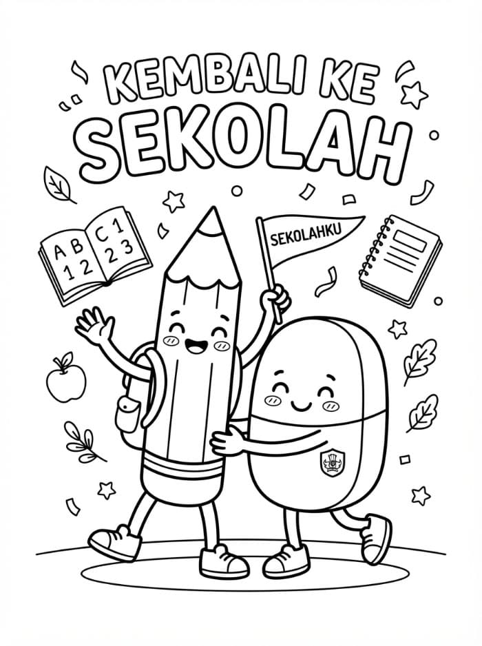 Pensil dan penghapus kembali ke sekolah