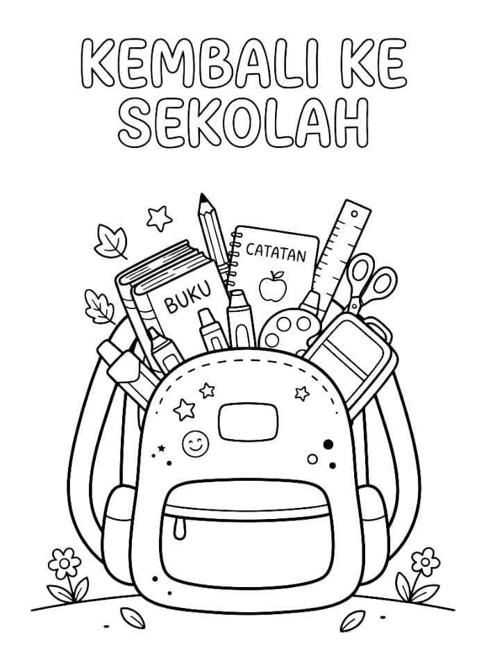 Perlengkapan ransel kembali ke sekolah