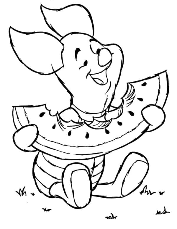 Piglet Makan Semangka