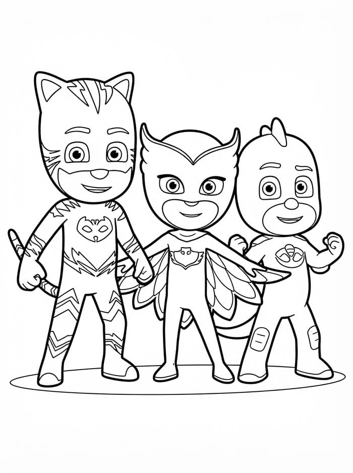 PJ Masks berdiri bersama
