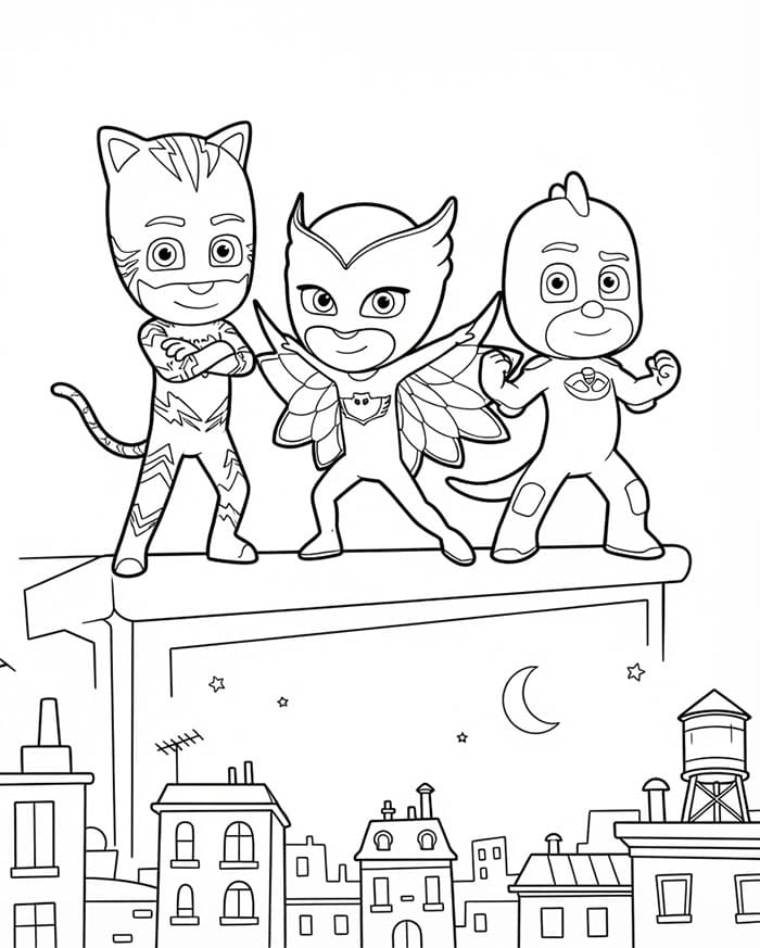 PJ Masks di malam hari
