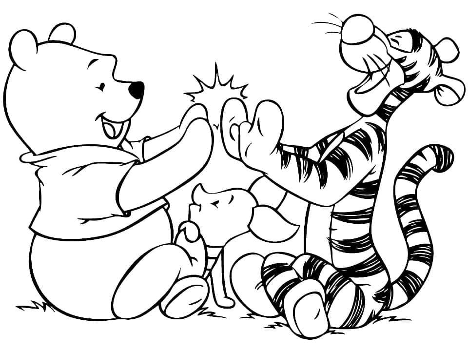 Pooh bersama Tigger dan Piglet
